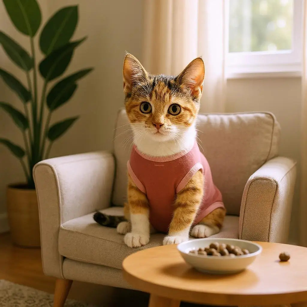 Roupa Protetora Pós-Castração para Gatos - Conforto e Estilo | Caprioli Shop - roupas e acessórios para gatos