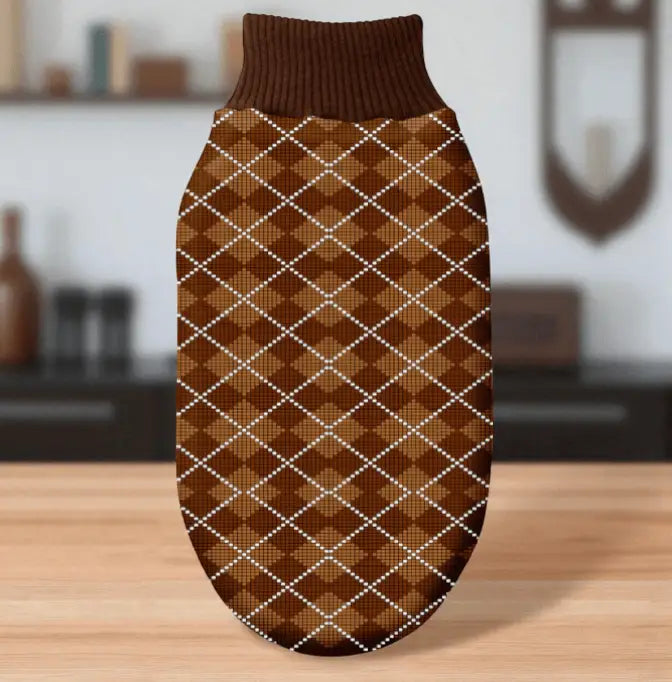 Roupinha de Lã Premium para Cães Estilo e Conforto | Caprioli Shop Acessórios Pets Marrom / N.02 / 24cm