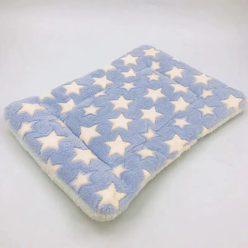 Tapetinho para Pets em Veludo Coral – Versátil Tamanhos P a GG | Caprioli Inter Acessórios Estrela Azul / 30X40cm