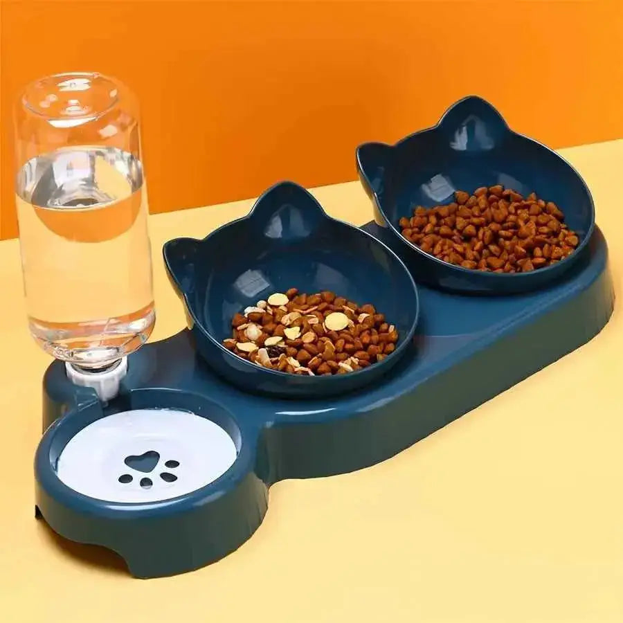 Tigelas 3 em 1 para Gatos Design Inclinado e Sofisticado I Caprioli Shop Comedouro Bebedouro