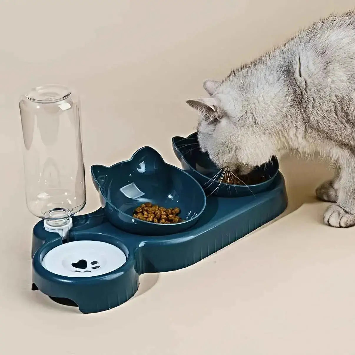 Tigelas 3 em 1 para Gatos Design Inclinado e Sofisticado I Caprioli Shop Comedouro Bebedouro