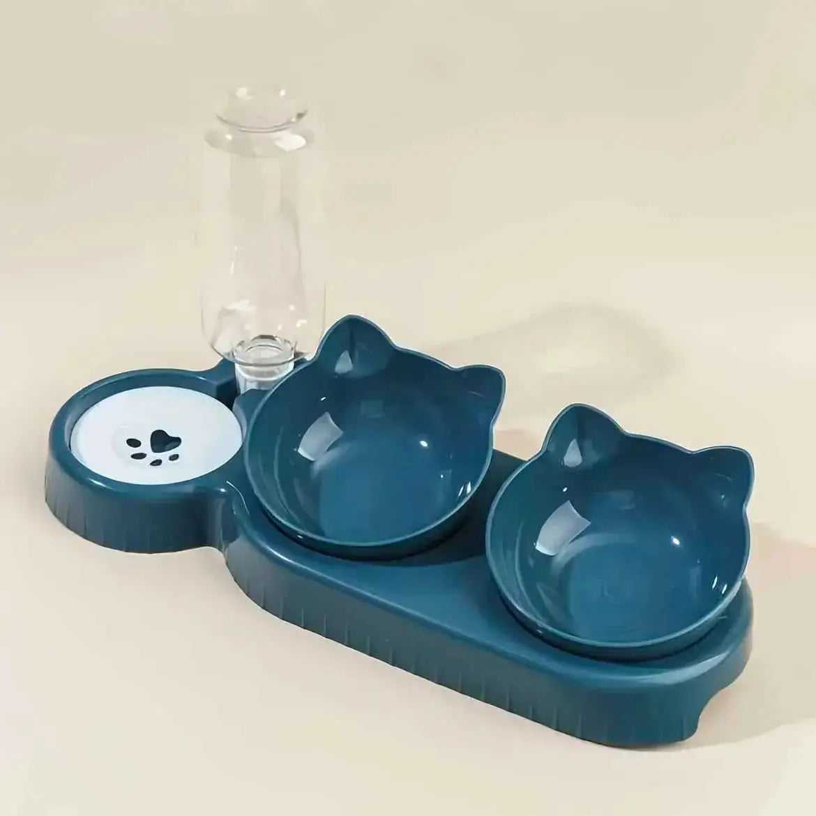Tigelas 3 em 1 para Gatos Design Inclinado e Sofisticado I Caprioli Shop Comedouro Bebedouro Azul Marinho / XXL