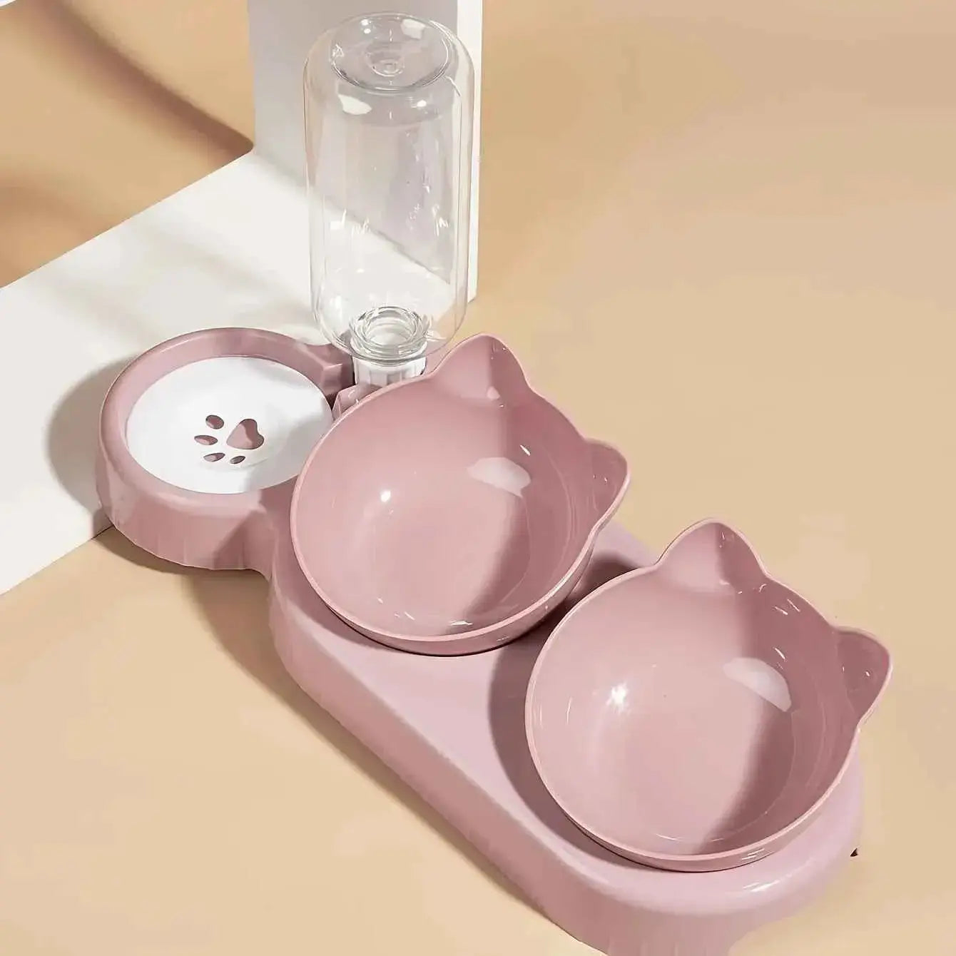 Tigelas 3 em 1 para Gatos Design Inclinado e Sofisticado I Caprioli Shop Comedouro Bebedouro Rosa / XXL