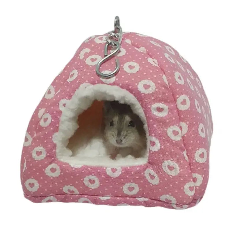 Toca Casinha Caminha Hamster 12cm Pelúcia | Caprioli Shop para animais pequenos Rosa coração