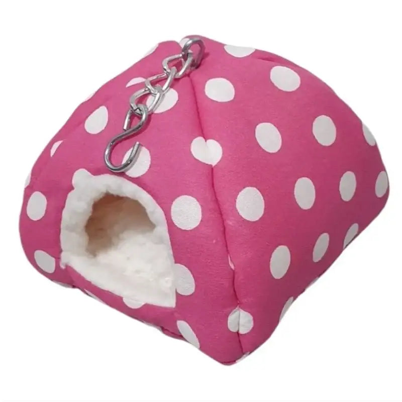 Toca Casinha Caminha Hamster 12cm Pelúcia | Caprioli Shop para animais pequenos Rosa bolinha