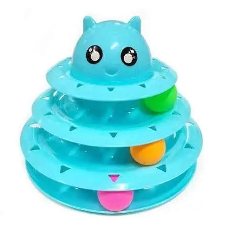 Torre Interativa para Gatos - Diversão e Estímulo | Caprioli Shop - AZUL 3 NÍVEIS - brinquedos para gatos