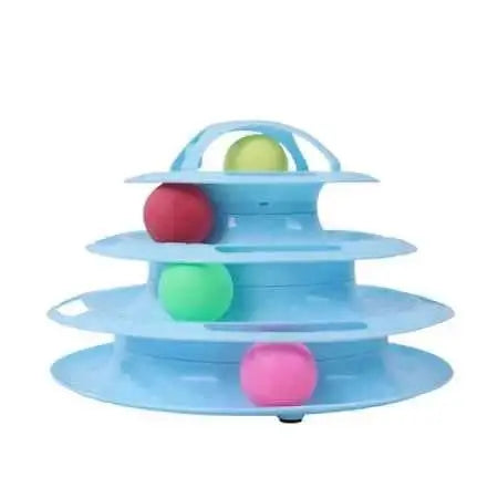 Torre Interativa para Gatos - Diversão e Estímulo | Caprioli Shop - AZUL 4 NÍVEIS - brinquedos para gatos