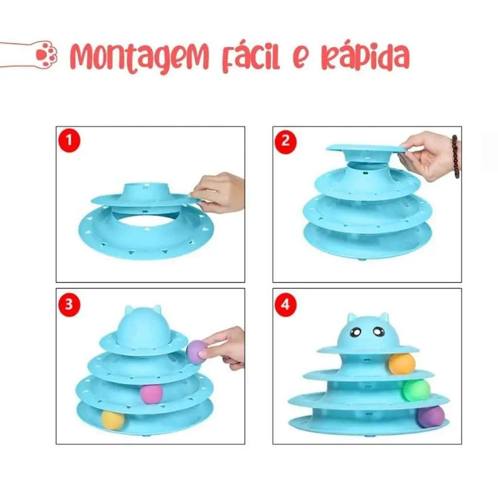Torre Interativa para Gatos - Diversão e Estímulo | Caprioli Shop - brinquedos para gatos