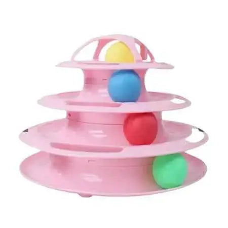 Torre Interativa para Gatos - Diversão e Estímulo | Caprioli Shop - ROSA 4 NÍVEIS - brinquedos para gatos