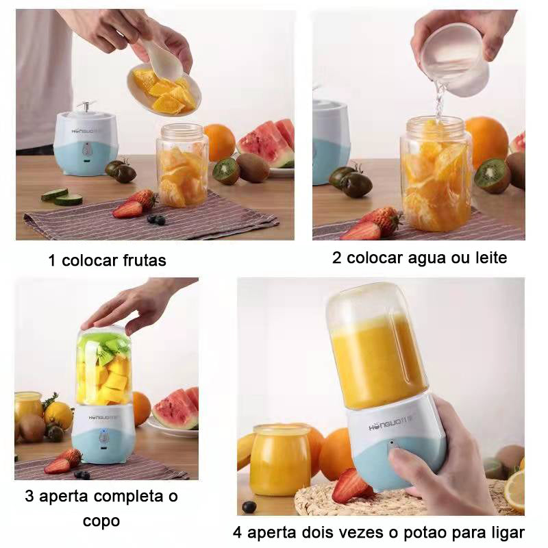 Mini Liquidificador Portátil Recarregável  Com Copo