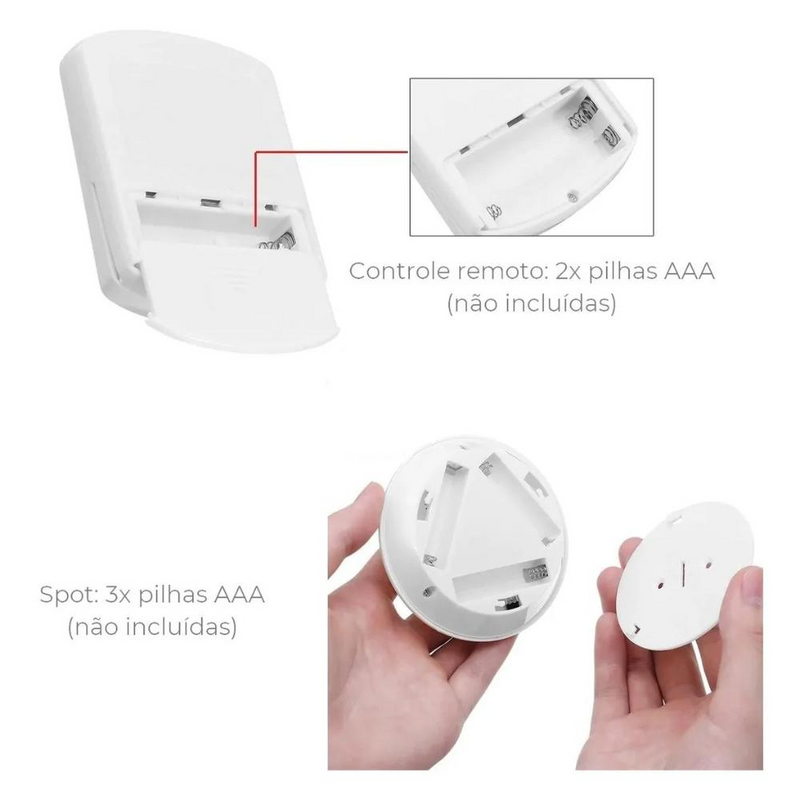 Kit 3 Luminárias Led  Sem Fio com Controle Remoto