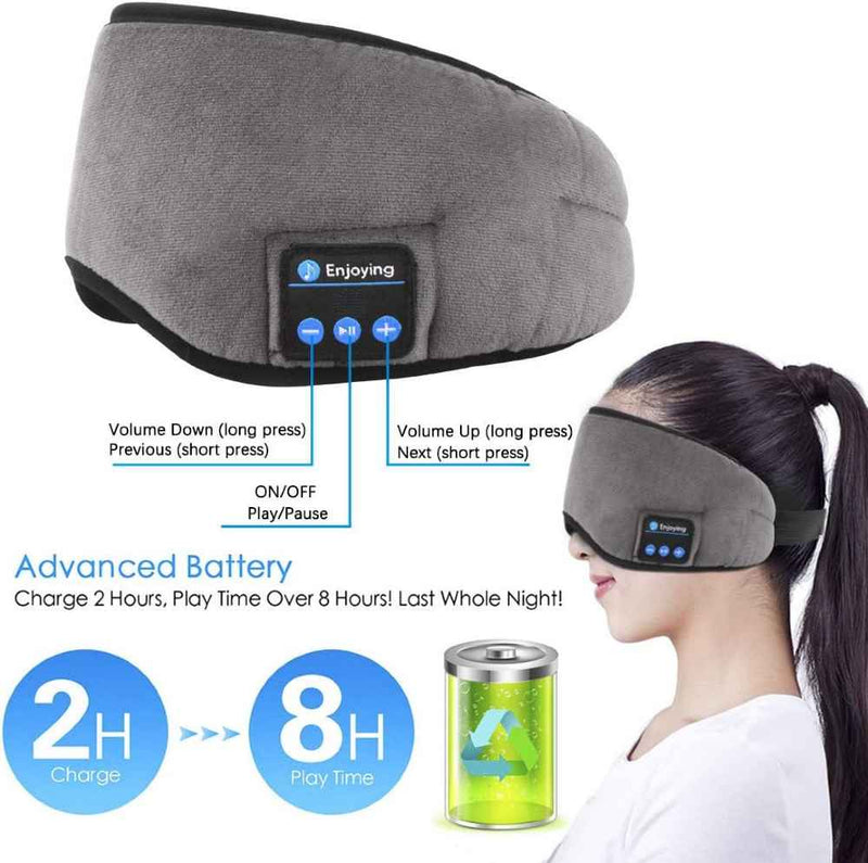 Tapa Olho Máscara Dormir Fone De Ouvido Bluetooth