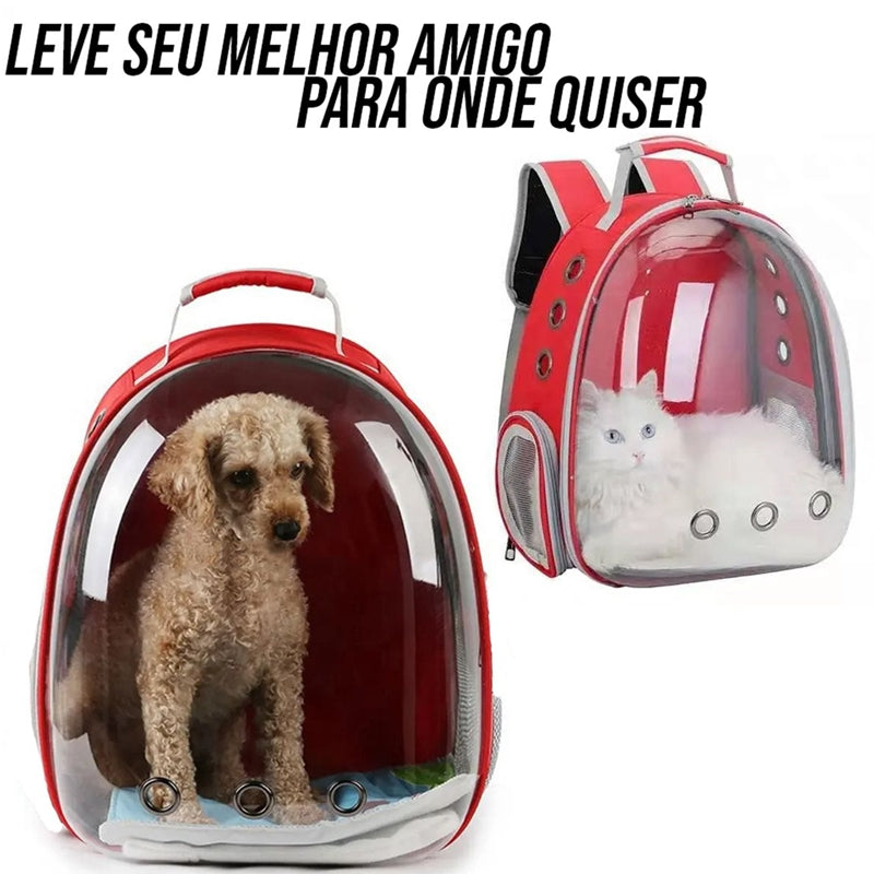 Bolsa Mochila Pet  Visão Panorâmica em Acrílico