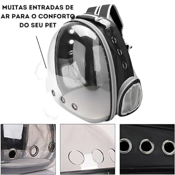 Mochila Pet Para Transporte Visão Panorâmica em acrilico