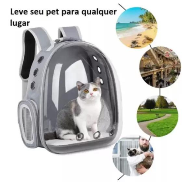 Mochila Pet Para Transporte  Visão Panorâmica em acrilico