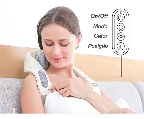 Massageador Multifuncional Elétrico para Pescoço e Ombros