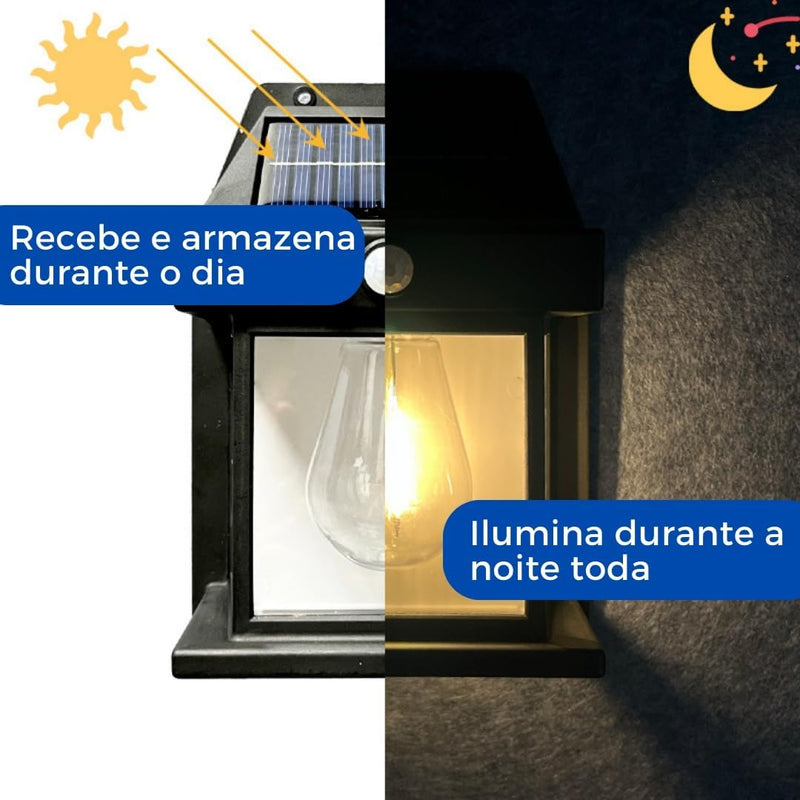 Luminária Solar Externa Tipo Arandela