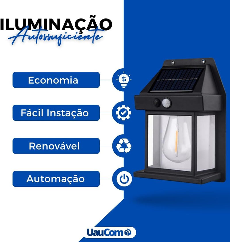 Luminária Solar Externa Tipo Arandela