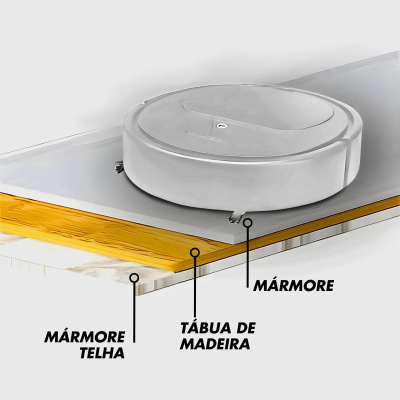 Aspirador De Pó Robô Redondo Inteligente Branco