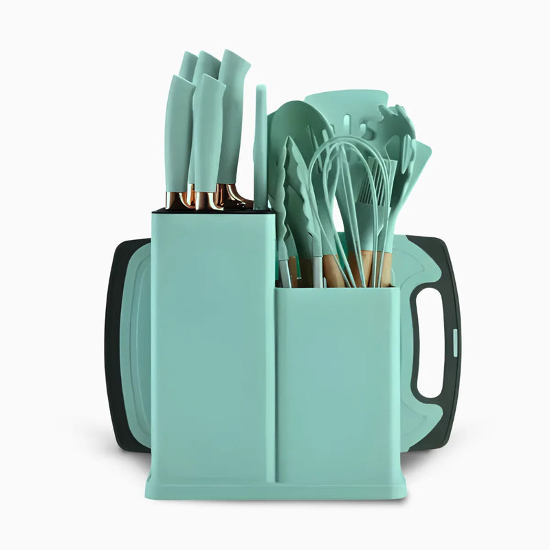 Kit Utensílios de Cozinha Jogo Completo 19 Peças Verde