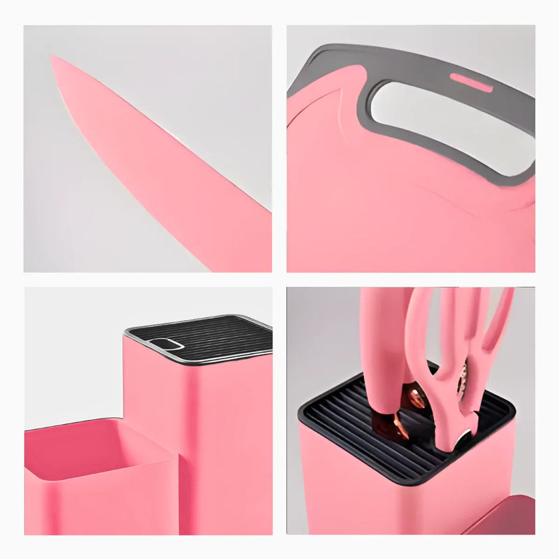 Kit Utensílios de Cozinha Jogo Completo 19 Peças Rosa