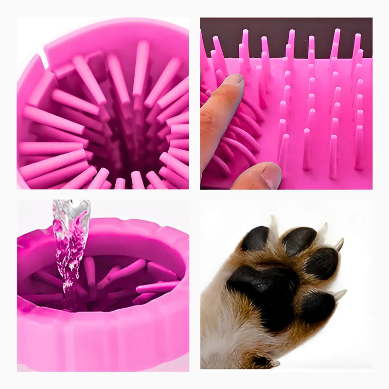 Copo limpador de Pata de Cachorros Portátil  Rosa