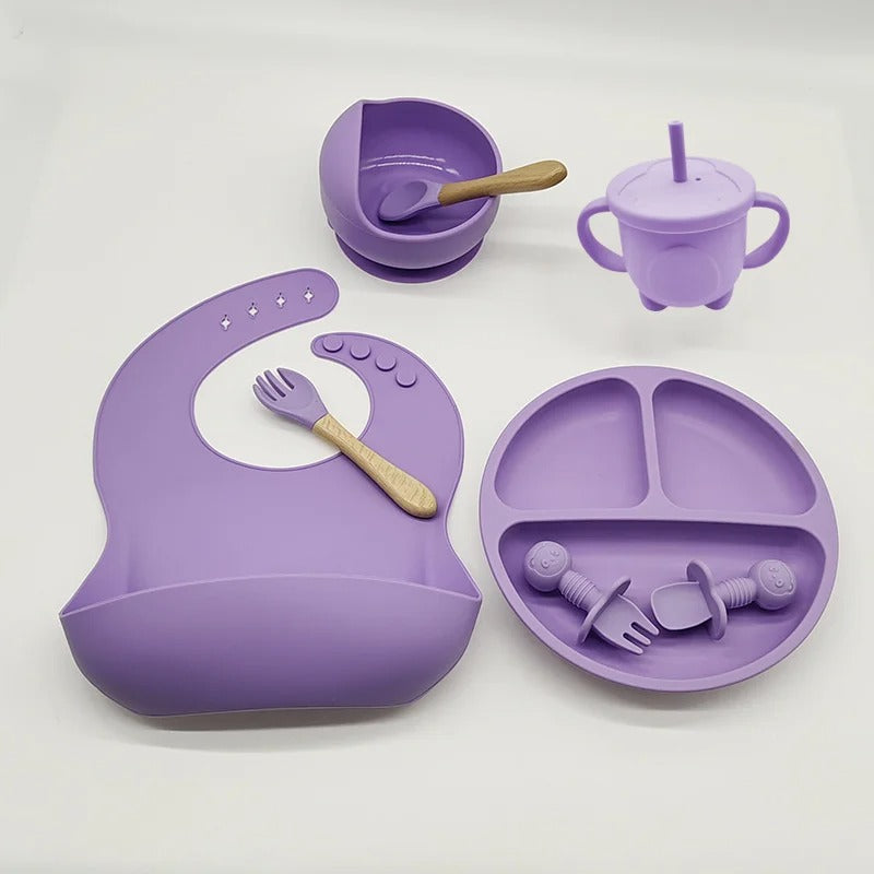 Kit Refeição Bebê Silicone Ventosa cores