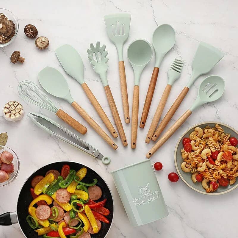 Kit Utensílios de Cozinha em Silicone 12 Peças