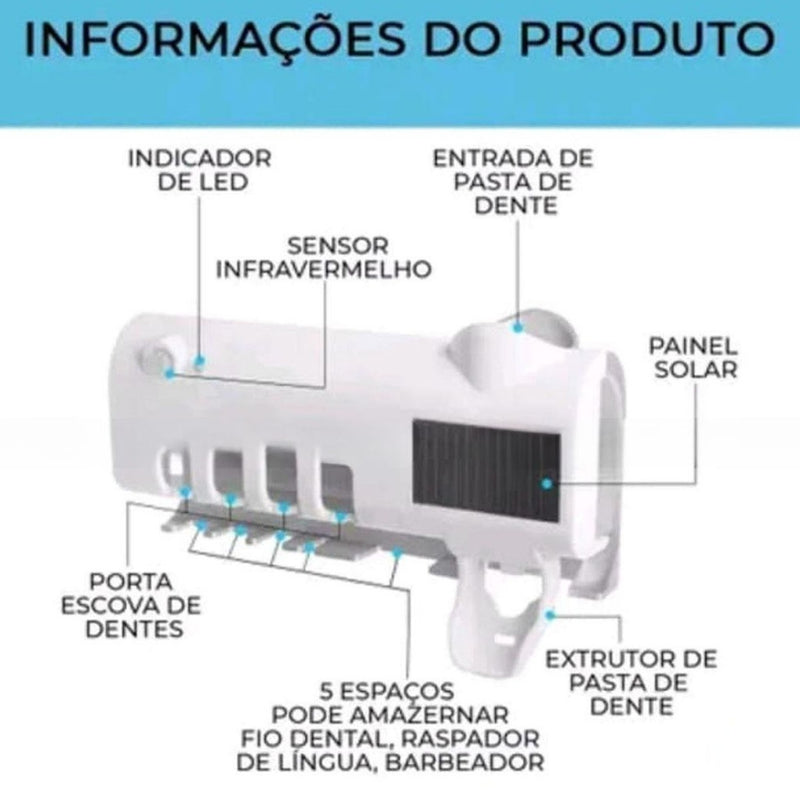 Suporte Escova de Dente com Esterilizador UV