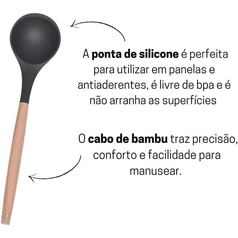 Kit Utensílios de Cozinha em Silicone 12 Peças