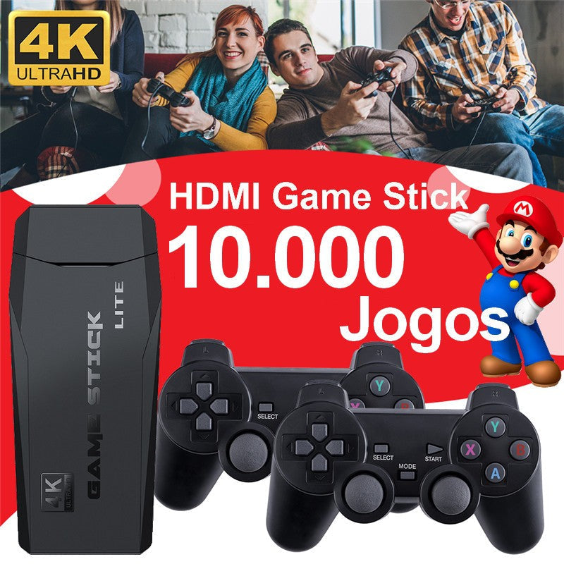 Game Stick Retrô Original 4K Ultra HD 10.000 Jogos