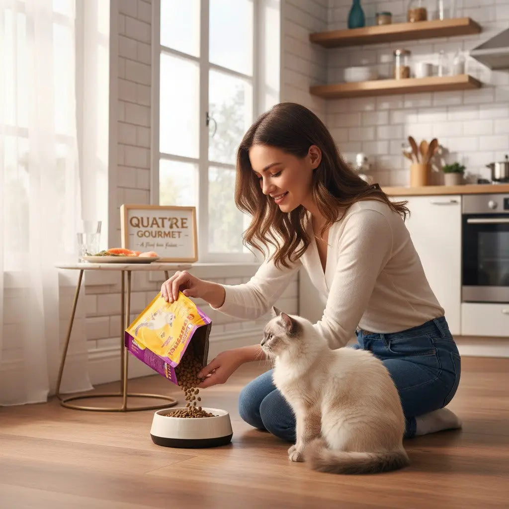 Quatree ração para gatos adultos - Nutrição completa e saúde bucal - 10,1 Kg | Caprili Shop