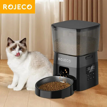 Comedouro Automático ROJECO Premium Botão – Controle Inteligente, Ração Seca Gatos Cães | Caprili Shop - capriolishop - 1