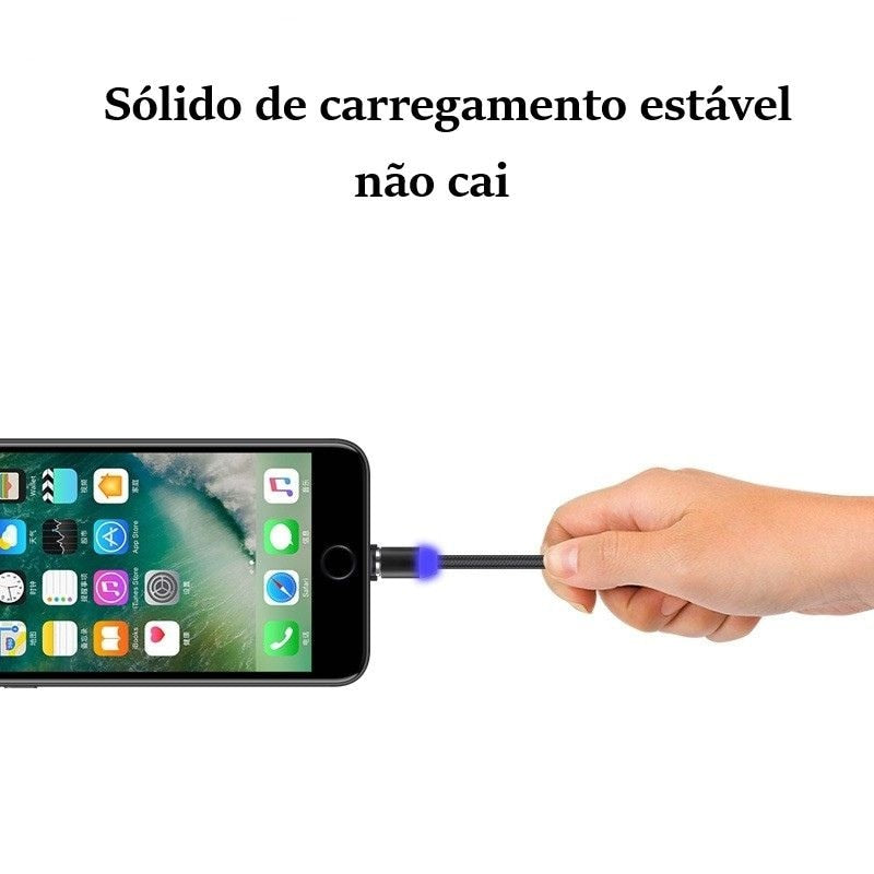 Cabo carregador magnético usb 3 em 1