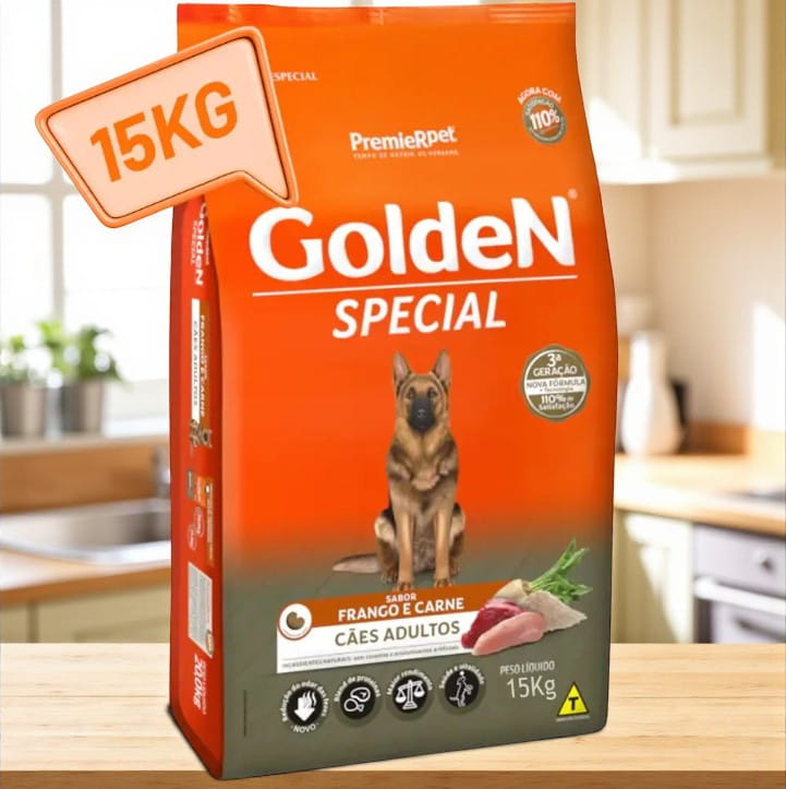 Ração Golden Special para Cães Adultos Original - Carne e Frango 15kg | Caprioli Shop
