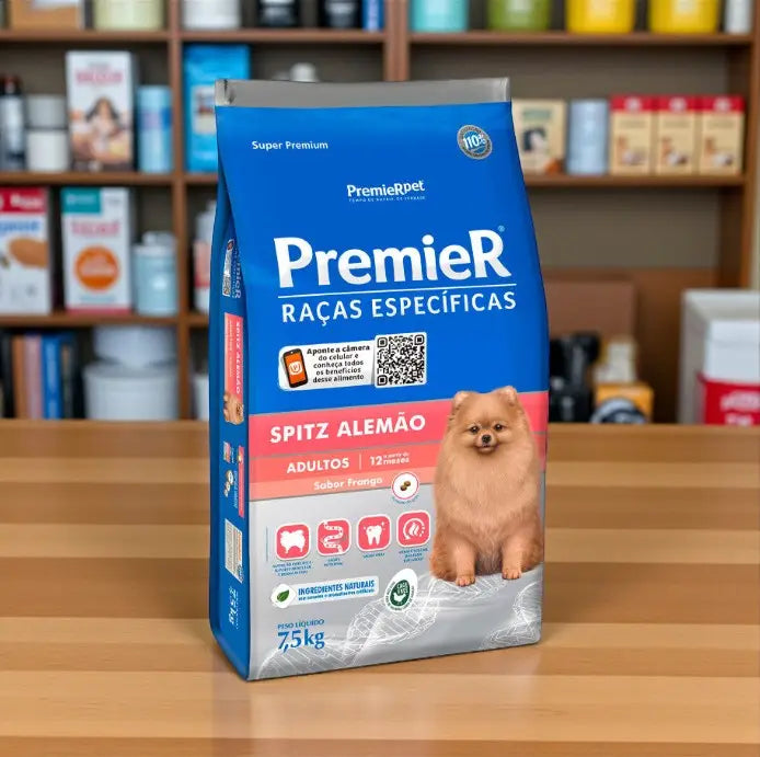 Premier Spitz Alemão - Ração para Cães Adultos 7,5kg - Alta Nutrição | Caprili Shop