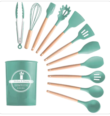 Kit Utensílios de Cozinha em Silicone 12 Peças