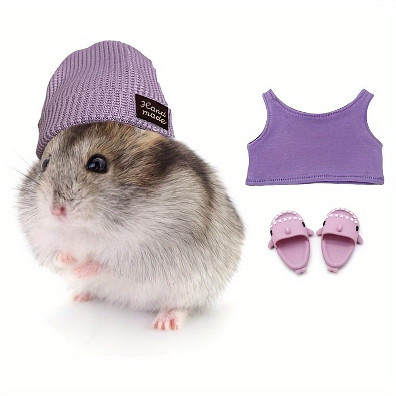 Roupas para Hamster - Camisa Chapéu e Chinelos | Caprili Inter