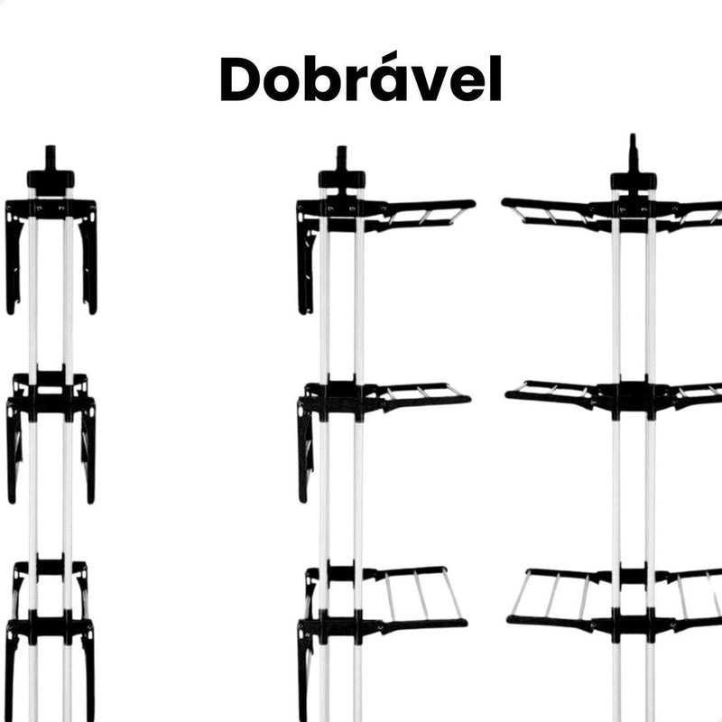 Varal Dobrável De Chão Com 3 Andares