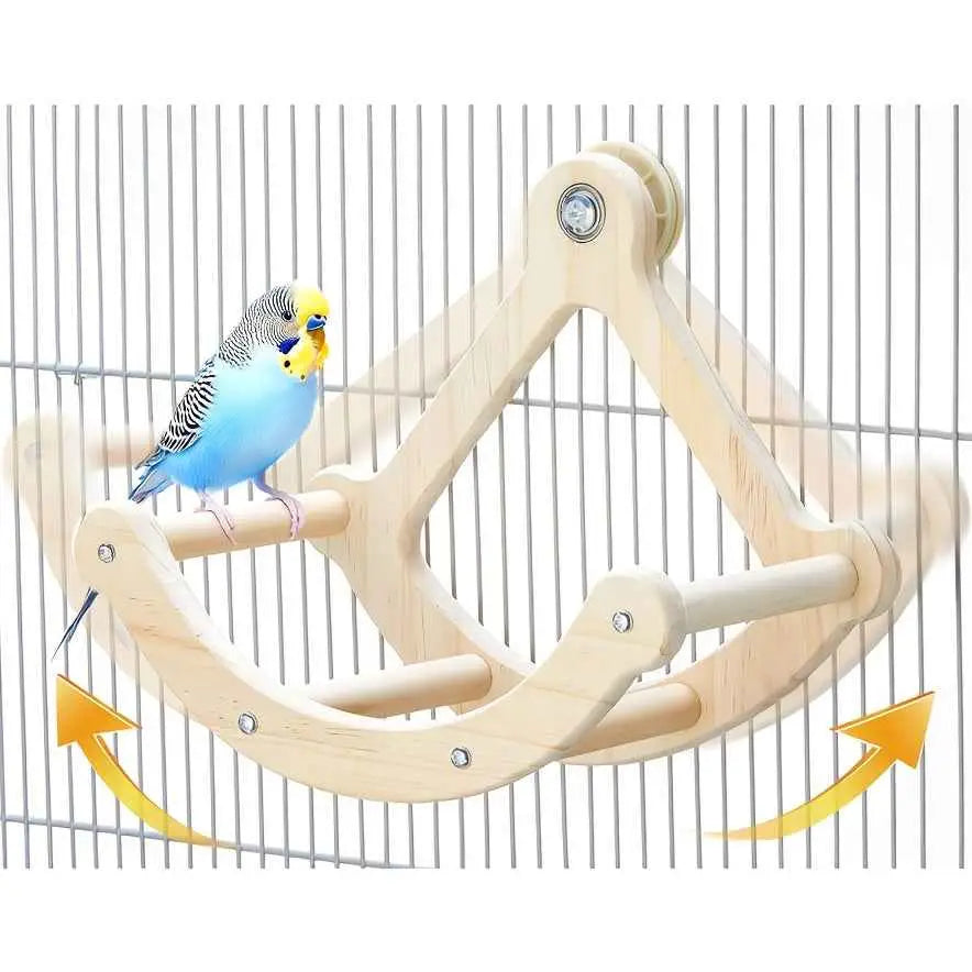 Natural Wood Bird Swing - Multi-Level Stimulation and Exercise | Caprioli Shop