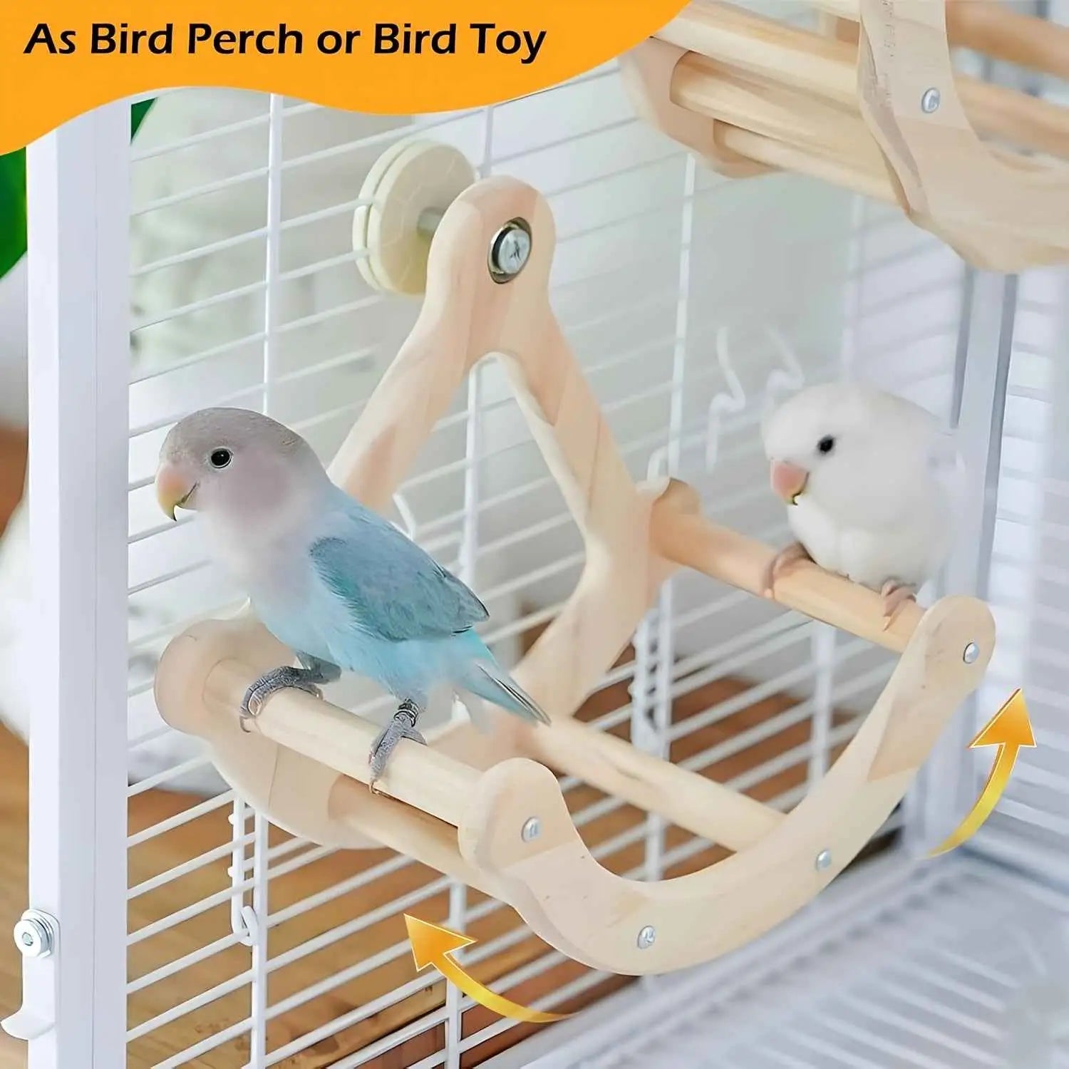 Natural Wood Bird Swing - Multi-Level Stimulation and Exercise | Caprioli Shop
