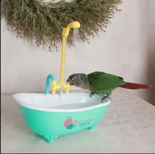 Banheira Automática para Pássaros - Higiene Fácil e Portátil | Caprili Inter - Brinquedos acessórios passaros - Verde