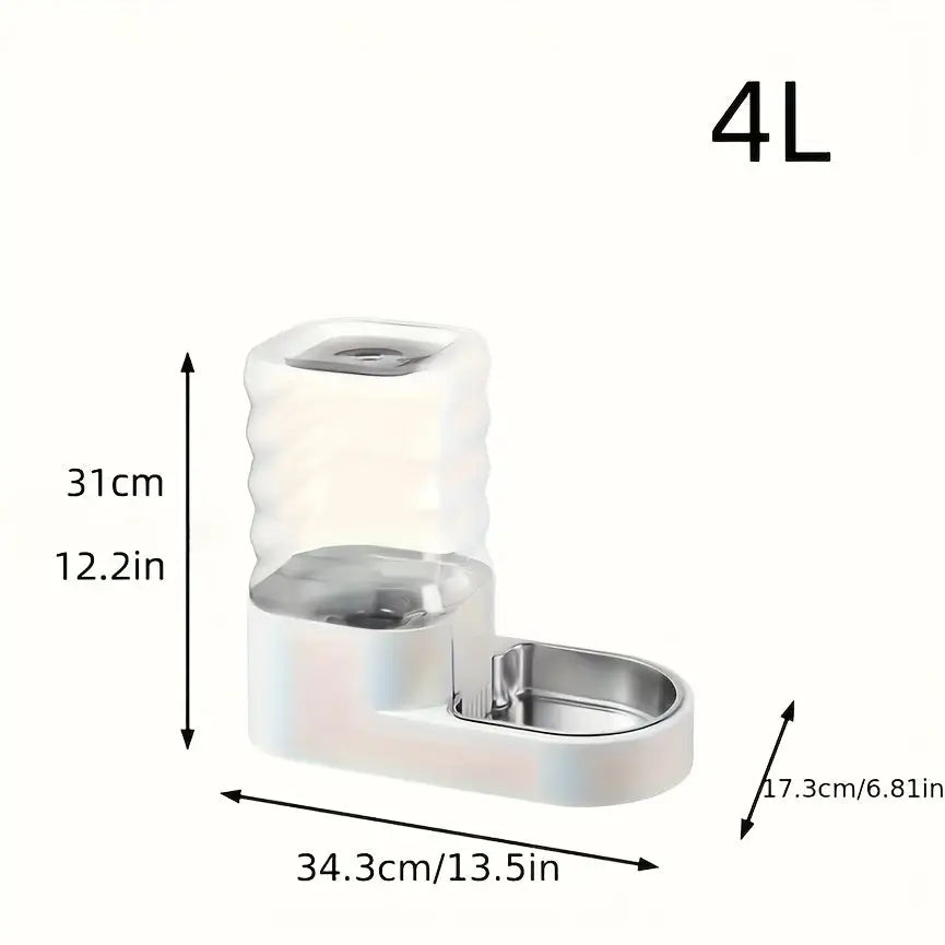 Bebedouro água automático 4L em aço inoxidável para cães Caprioli Inter bebedouro cachorro Branco