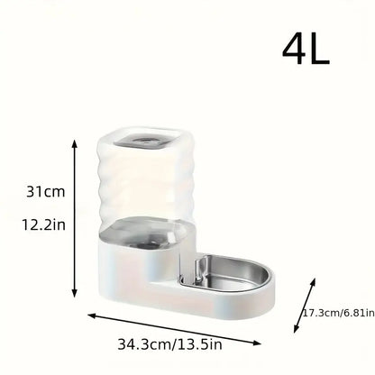 Bebedouro água automático 4L em aço inoxidável para cães Caprioli Inter bebedouro cachorro Branco