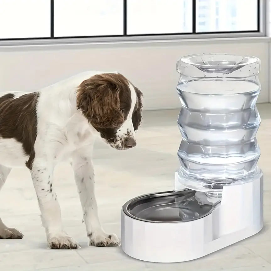 Bebedouro água automático 4L em aço inoxidável para cães Caprioli Inter bebedouro cachorro Branco