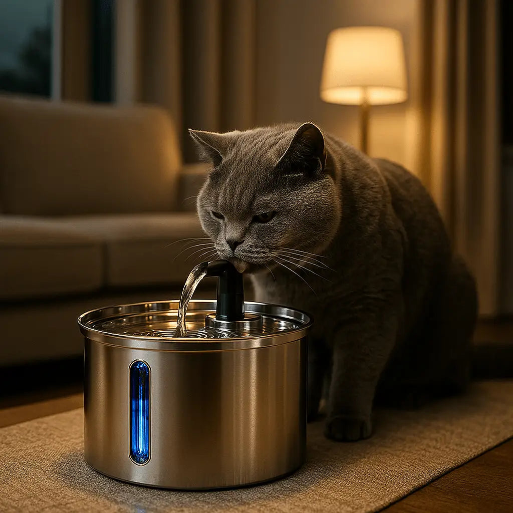 Bebedouro Fonte de Água Inox 3L Silenciosa para Gatos | Caprioli Shop bebedouro gato