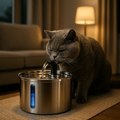 Bebedouro Fonte de Água Inox 3L Silenciosa para Gatos | Caprioli Shop bebedouro gato