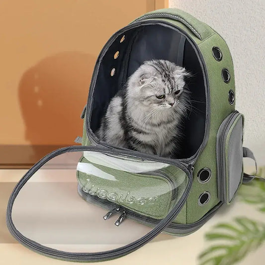 Bolsa Mochila Transparente para Gatos Resistente Ventilada Impermeável | Caprioli Shop transporte