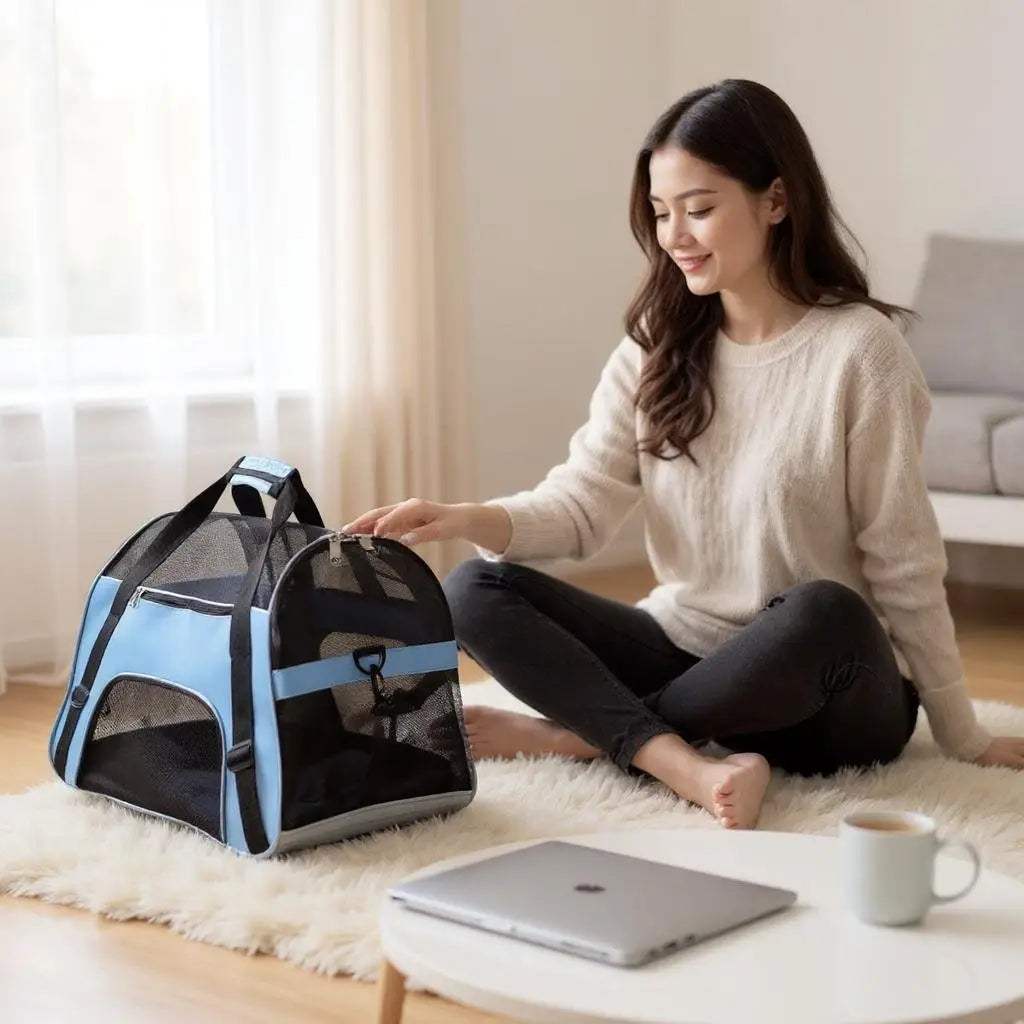 Bolsa Transporte para Gatos Pequeno Porte – Viagem Passeio e Avião Conforto Segurança Caprili Shop transporte gatos