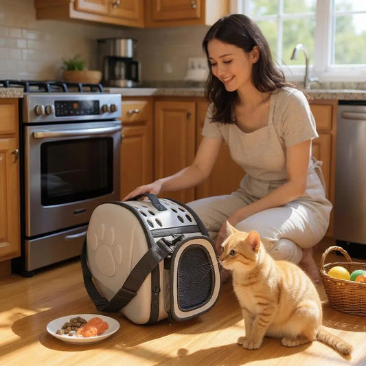 Bolsa Transporte Pet Respiratória Estilo e Conforto | Caprioli Shop transporte para gatos 33X28X42 Tecido